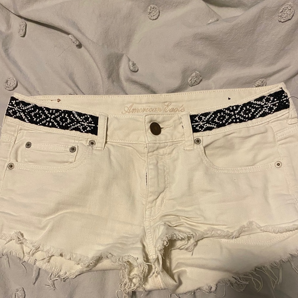 White jean shorts